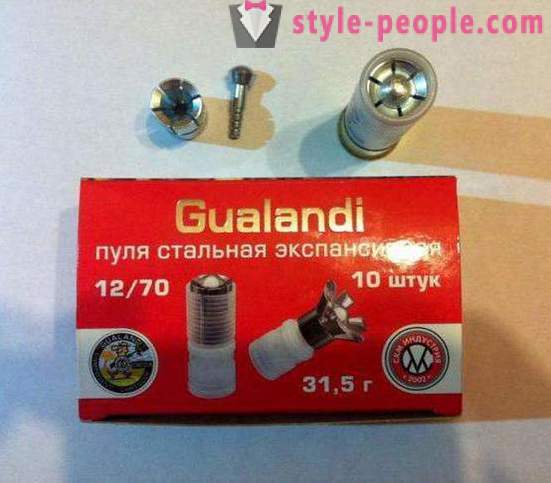 12 kaliber kuler Gualandi: beskrivelse. Bullet villsvin