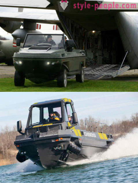 Amphibious lastebil og SUV