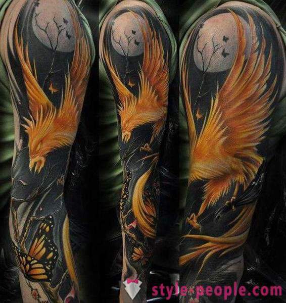 Phoenix Tattoo: skisser og opsjoner