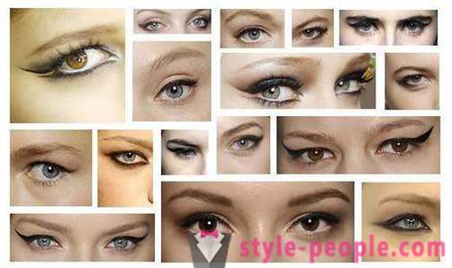 Makeup for gradvis økende øyet (se bildet). Makeup for brune øyne å øke øyet